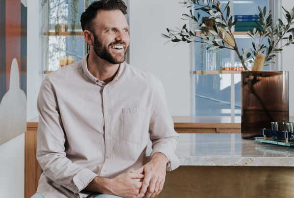 Ryan McGregor, Sydney Design School graduate, seated portrait